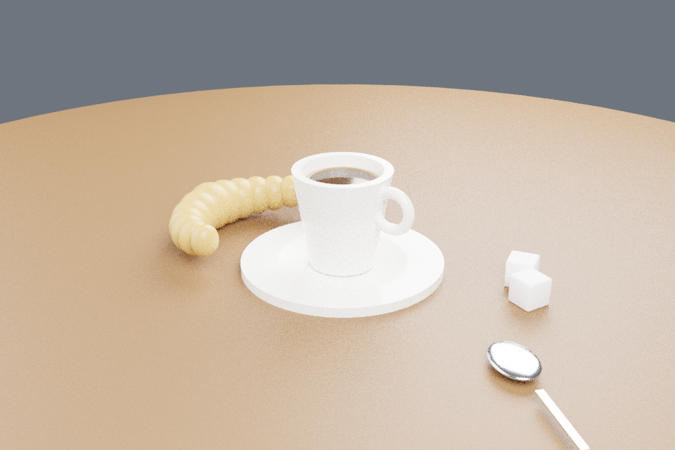 Blender: café table from primitives, by deepseek/deepseek-v4.1-flash