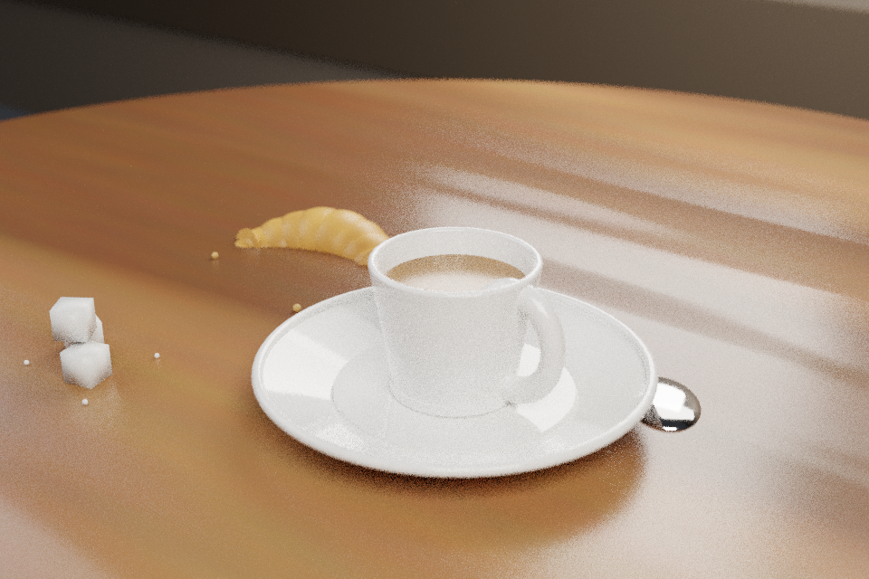 Café table from primitives, by Qwen3.8 Flash, run 3