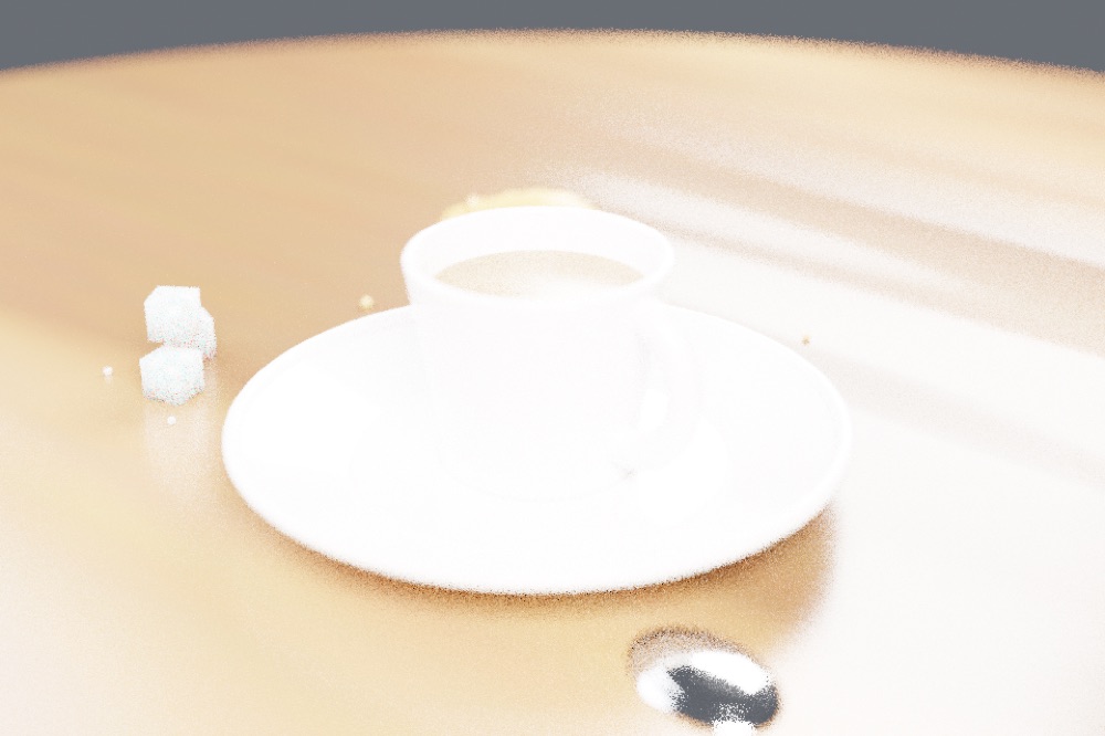 Café table from primitives, by Qwen3.8 Flash, the render after round 1