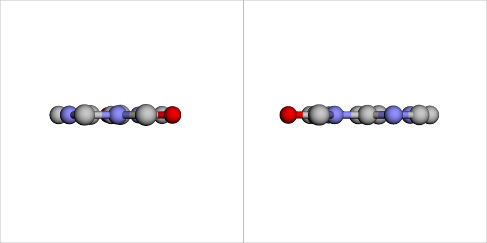 A caffeine molecule in 3D, by DeepSeek 4.1 Flash, the render after round 1