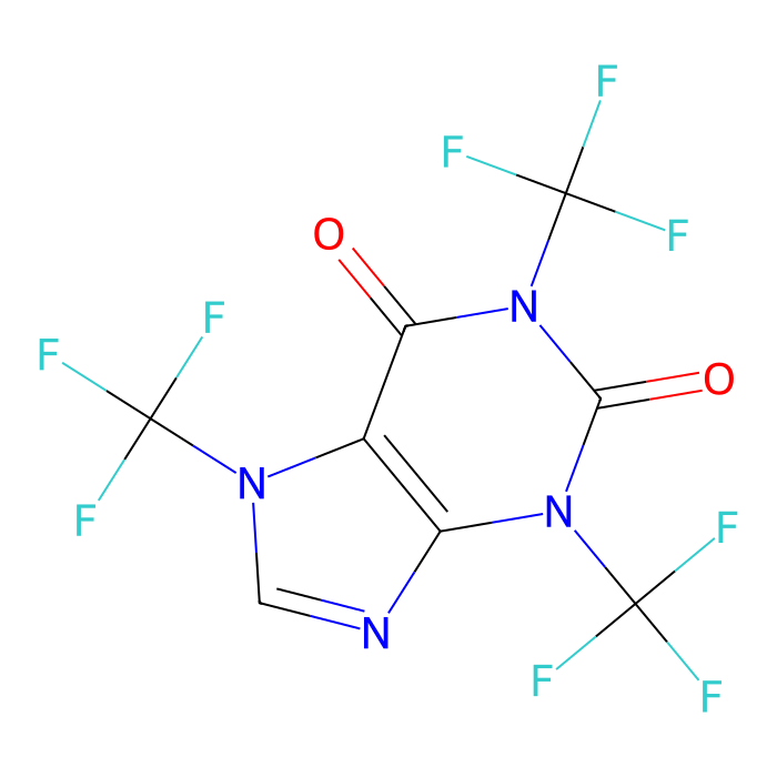 Caffeine with three CF3 groups, by DeepSeek 4.1 Flash, run 1