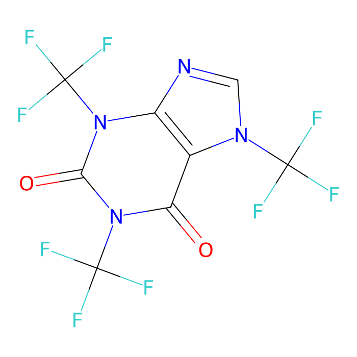 Caffeine with three CF3 groups, by DeepSeek 4.1 Flash, run 2
